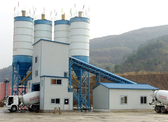 HZS120 200kW Mobile Concrete Batching Plant , 120m3/H Concrete Mixing Plant