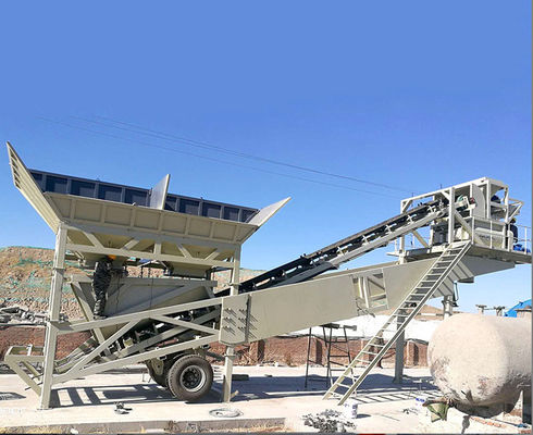 YHZS50 Concrete Batching Mixing Plant Station XDEM Mobile  3800mm
