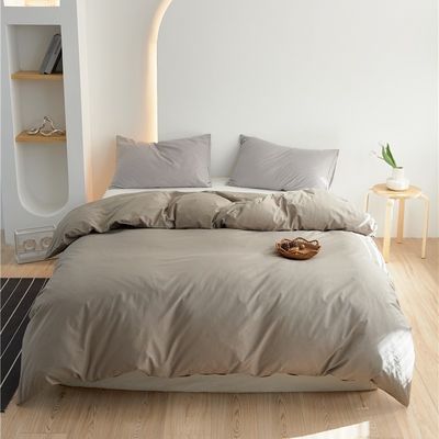 Beige Color Cotton Duvet Cover Bed Clothes Bedding Set Large Order Supplier