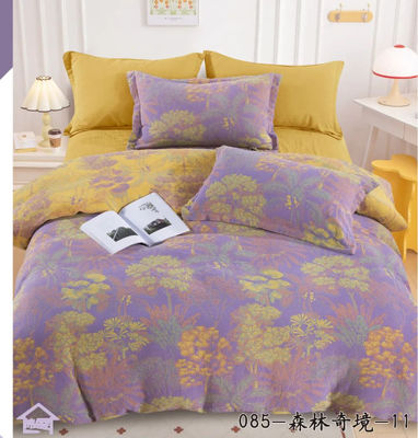 Healthy & Comfortable 100% Washed Combed Bedding Set Duvet Cover Bed Sheet