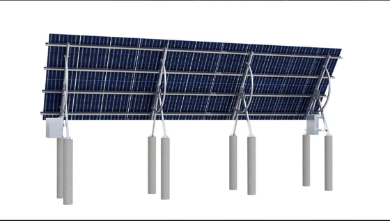 Galvanized Ground Mount Solar Panel Bracket & Anti-Theft Secure Lock, Fit 300W-20kW PV Modules Outdoor Photovoltaic Mounting Equipment