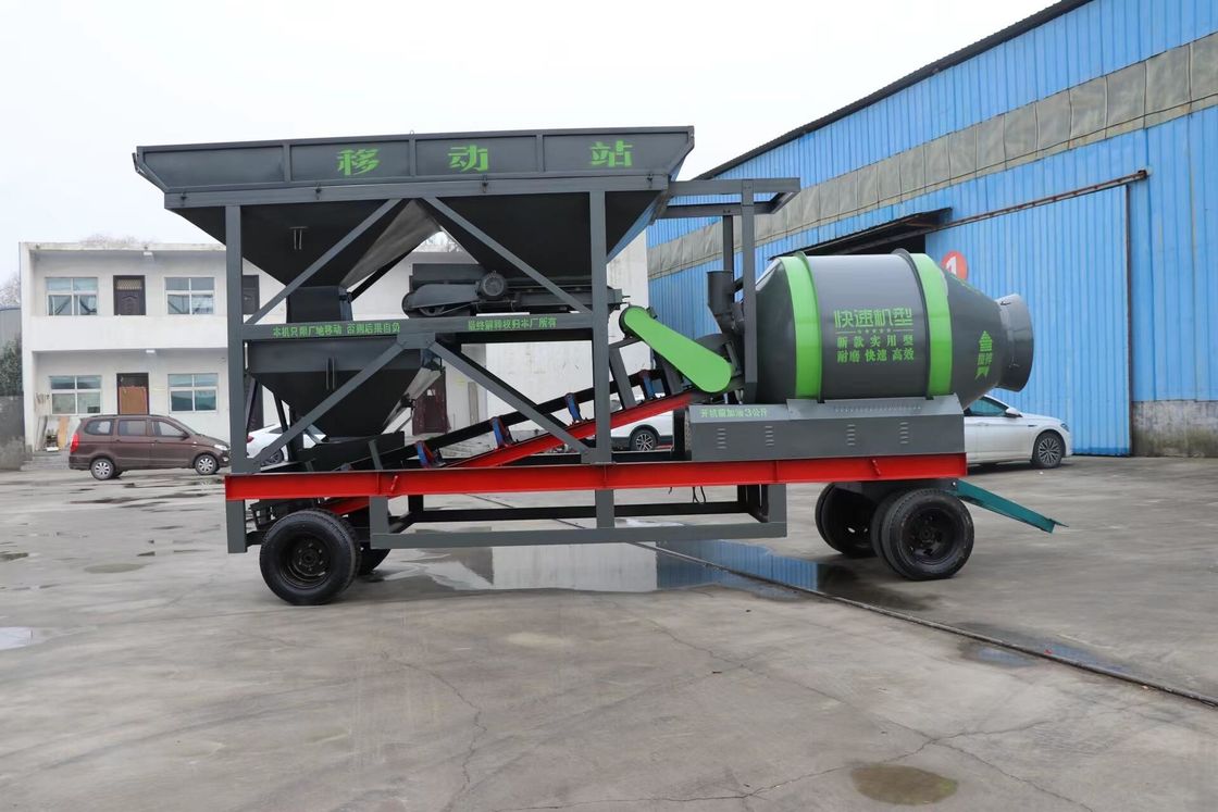 XDEM Mobile Concrete Batching Plant Drum Type Mixing 46kw