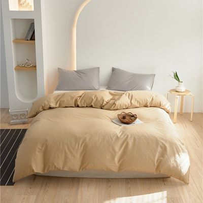 Light Brown 100% Pure Cotton Duvet Cover Bedding Set Comforters Customized Size