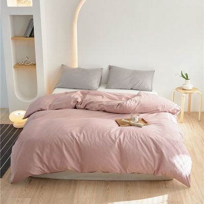 Pink 100% Pure Long Staple Cotton Duvet Cover Bedding Set Bed Sheets