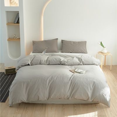Beige 100% Pure Long Staple Cotton Duvet Cover Bedding Set Homeware Bedding Comforter