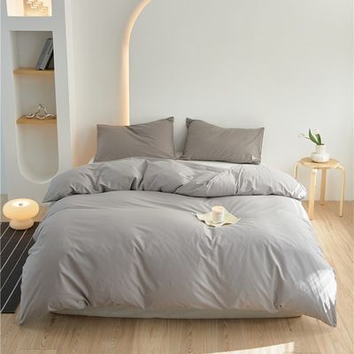 Light Grey 100% Cotton Duvet Cover Bedding Set Bedding Fabric