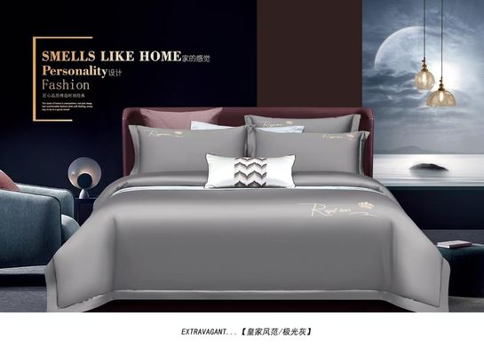 Solid Silver Egptian Cotton Bedding Sets Home Textile Bed Sheet