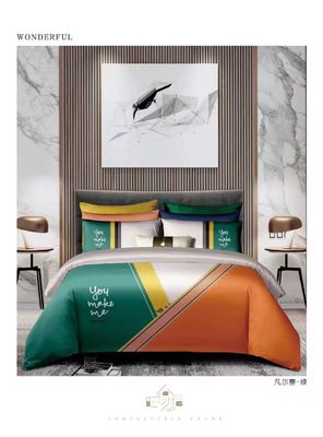 New Arrival 100% Long Staple Cotton Reactive Print Customized Duvet Cover Bedding Set Textile