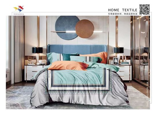 Branded Design 100% Long Staple Cotton Reactive Print Customize Duvet Cover Bedding Set