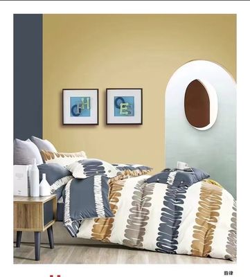 Ins Style Stripe Reactive Print Full Cotton Duvet Cover Beddings