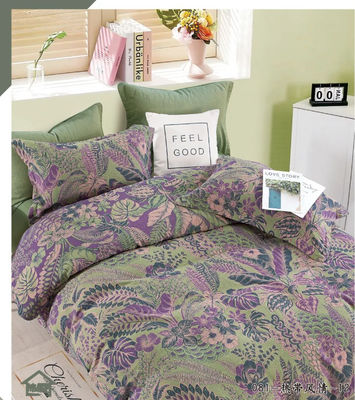 New Style Green Purple Jacquard Preshrunk Cotton Beddings Homewares Customize Size
