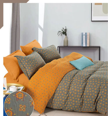Natural Washed Pure Cotton Jacquard Bedding Set Fitted Sheet