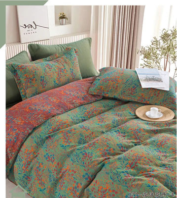 Healthy 100% Washed Cotton New Design Jacquard Bedding Set