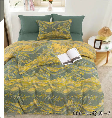 100% Washed Cotton Jacquard Bedding Set Duvet Cover Bed Sheet Customized Size