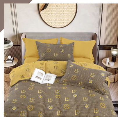 100% Washed Cotton New Design Color Jacquard Bedding Set  Duvet Cover Fitted Sheet