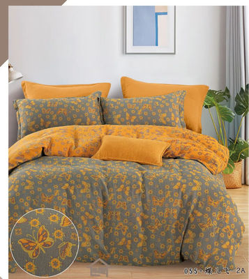 100% Washed Cotton Bedding Set Cutom Size Duvet Cover Bed Sheet Pillow Case Fitted Sheet
