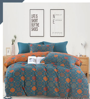 Healthy &amp; Comfortable 100% Washed Cotton Jacquard  Duvet Cover Bed Sheet Fitted Sheet