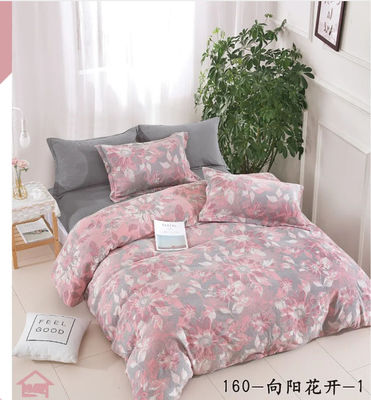 Washed Cotton Color Weaving Jacquard Duvet Cover Bed Sheet Pillow Case Fitted Sheet