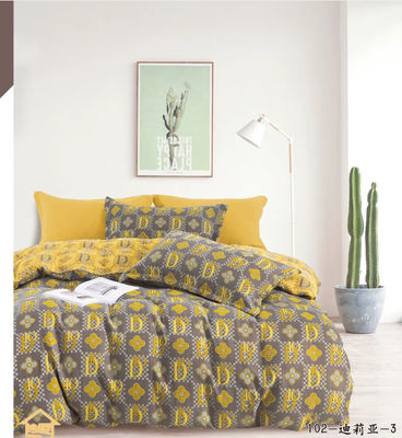 European  Jacquard Full Cotton Color Weaving Bedding Set Customized Size