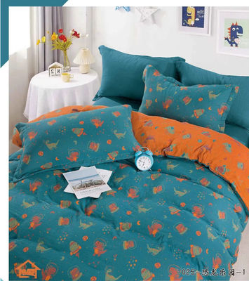 Full Cotton Color Weaving Bedding Set Duvet Cover Jacquard Fabric Customized Size
