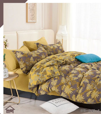 100% Washed  Cotton Color Weaving  Double Jacquard Bedding Set
