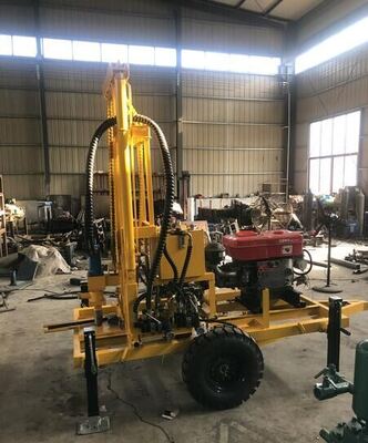 YZ50-150H Hydraulic Diesel Water Well Drilling Machine Optional Wheel/Crawler Chassis 210m Deep Borehole Drilling Rig Max 400mm Diameter Variable Speed Water Drilling Equipment For Farm Irrigation