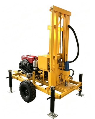 YZ50-150H Hydraulic Diesel Water Well Drilling Machine Optional Wheel/Crawler Chassis 210m Deep Borehole Drilling Rig Max 400mm Diameter Variable Speed Water Drilling Equipment For Farm Irrigation