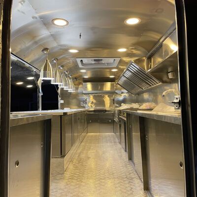 Custom Vintage Stainless Steel Mobile Food Trailer Coffee Bar Ice Cream Fast Food Catering Trailer