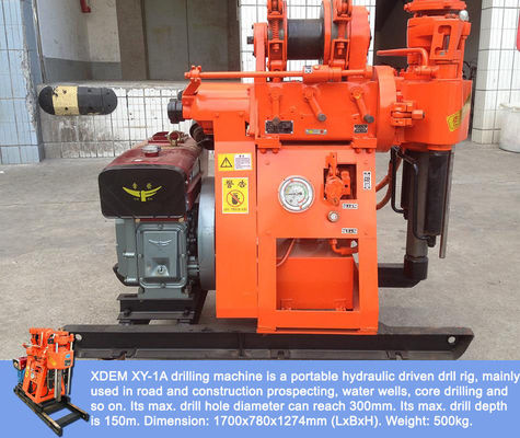 Portable XY-1A-4H Geological Exploration Drilling Rig 150m Hydraulic Feed Rock Coring Machine Integrated Diesel Engine Mud Pump For Mountain & Plain Construction Survey