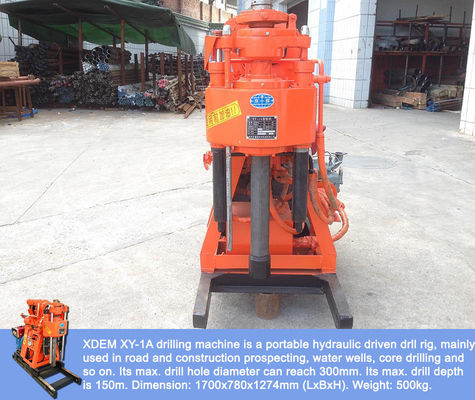 Portable XY-1A-4H Geological Exploration Drilling Rig 150m Hydraulic Feed Rock Coring Machine Integrated Diesel Engine Mud Pump For Mountain & Plain Construction Survey