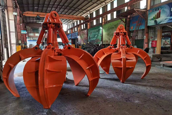 Factory Customized Color Orange Peel Grab Excavator Attachment Q355B Hydraulic Grab For Rotating
