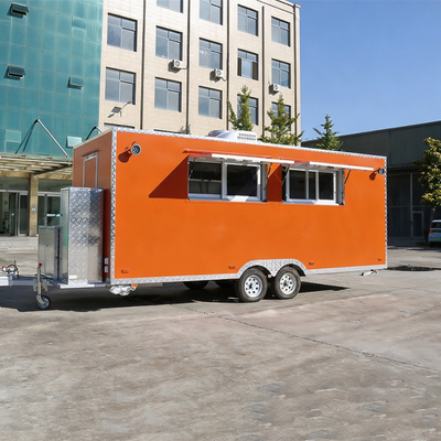 Custom Mobile Food Truck with Full Kitchen for Pizza, BBQ & Ice Cream, Multi-Purpose Food Trailer with Toilet for Catering, Street Food, Festivals and Outdoor Business